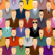Spy and people Secret agent in glasses among crowds