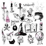 hand drawn witchcraft set