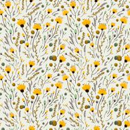lovely yellow flower seamless pattern N3
