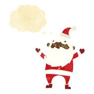 cartoon happy santa claus with thought bubble N33