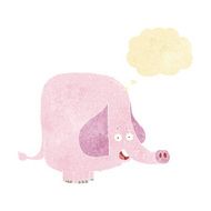 cartoon pink elephant with thought bubble N4