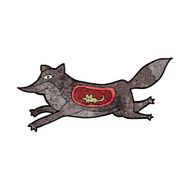 cartoon wolf with mouse in belly N9