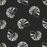 Shell doodle seamless pattern background N15