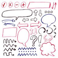 Vector set of hand drawn ink elements N2