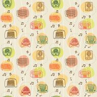seamless vector 1950&#039;s radio pattern