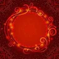 Abstract red mystic lace background with swirl pattern and frame N3
