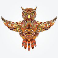 Ornamental hand-drawn owl N3