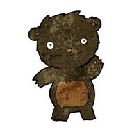 cartoon waving black bear cub N36