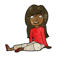 cartoon girl sitting on floor N15