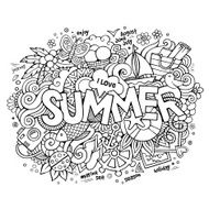 Summer hand lettering and doodles elements N20