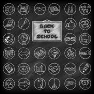 Hand drawn school buttons set N2