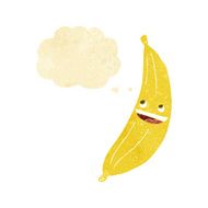cartoon happy banana with thought bubble N7