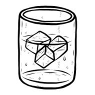 glass of water and some ice