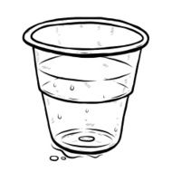 plastic glass and water