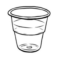 plastic glass with water