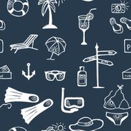 Summer set of seamless background