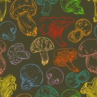 seamless colorful mushrooms