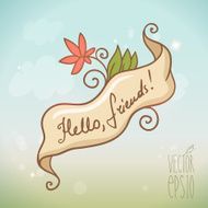 Card template with vintage ribbon flowers N4