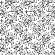 Seamless Monochrome Floral Pattern (Vector) N23