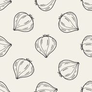 Garlic doodle seamless pattern background N4