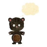 cartoon black bear cub with thought bubble N55