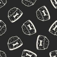 doodle dog food seamless pattern background N5