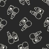 Pet shampoo doodle seamless pattern background N2