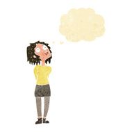 cartoon curious woman with thought bubble N63
