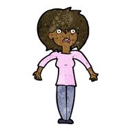 cartoon woman shrugging shoulders N735