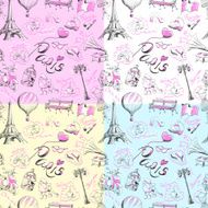 seamless pattern on the theme of Paris