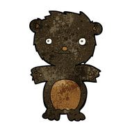 cartoon happy little black bear N12