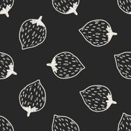 Strawberry doodle seamless pattern background N4