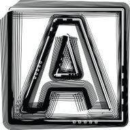 Striped Font Letter A