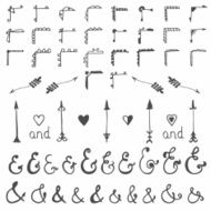Collection of hand-sketched elements Hand drawn design elements
