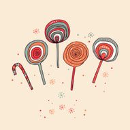 Lollipops Sugarplums Different fruit drops