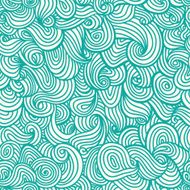 Seamless abstract blue hand drawn linear wavy pattern
