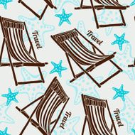 Travel seamless pattern Beach background