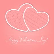 Happy Valentines Day card with heart Vector illustration