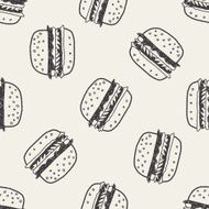 Doodle Hamburger seamless pattern background N5