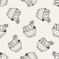 salad doodle seamless pattern background N4