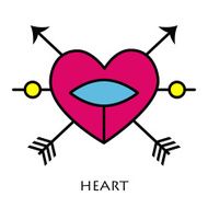Red heart with arrows