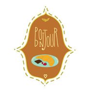 Bonjour croissant illustration