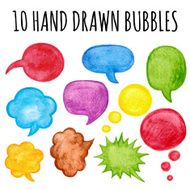 Vector set of ten hand drawn speech bubbles N2