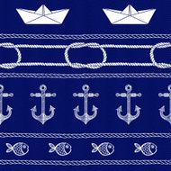 Seamless nautical background Hand-drawn vector pattern