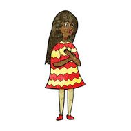 cartoon surprised girl N31