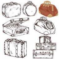 Set of old vintage suitcases