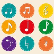 Note music icon set