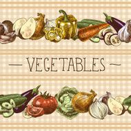 Vegetables seamless pattern border