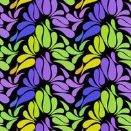 Ethnic colorful floral hand drawn doodle slyle seamless pattern N6