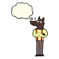 cartoon funny werewolf with thought bubble N21